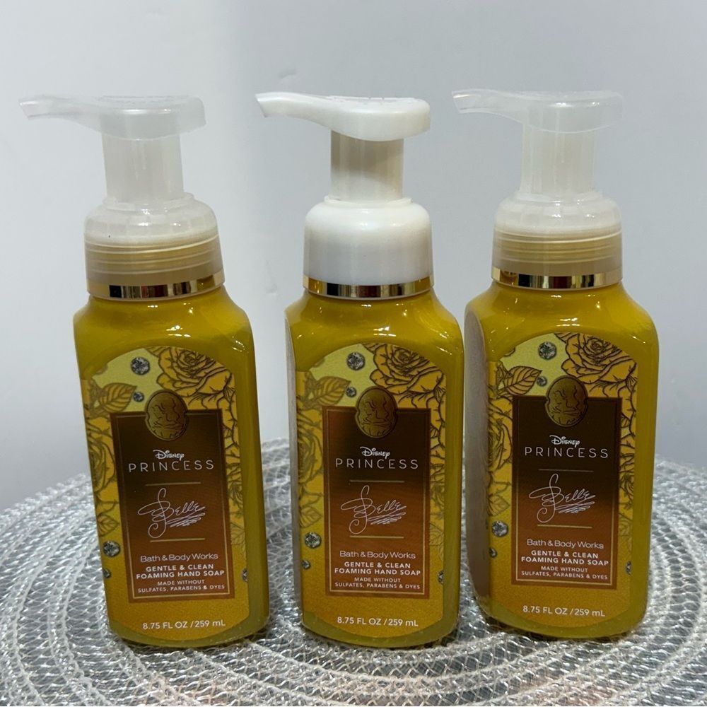 BBW Disney Princess Belle Foaming Hand Soap Set of 3 NWT